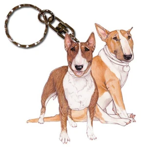 Bull Terrier Keychain Wooden - Picture 1 of 1