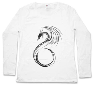 CELTIC DRAGON II DAMEN LANGARM T-SHIRT Celts Cross Religion Culture Sign Symbol - Picture 1 of 1