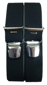 Hosenträger,schwarz, 4 breite extra starke ABC-Clips,35mm breit, 70cm-200cm lang - Bild 1 von 12