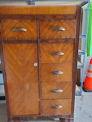 ANTIQUE ART DECO 1930'S TRI-BOND WATERFALL ARMOIRE Cover