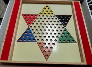 1970 CHINESE CHECKERS WOODEN MARBLES BOARD GAME BRIO OF SWEDEN, NO RULES - Picture 1 of 3