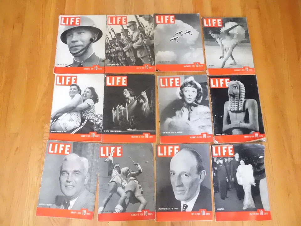 12 1938 & 1939 LIFE Magazines-Complete Issues-Several WWII - Image 1 of 4