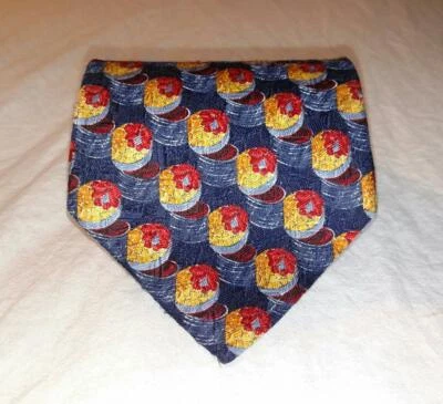 Corbata vintage Ermenegildo Zegna azul rojo amarillo naranja seda abstracta Italia Foto 1 de 4