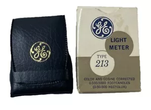 GENERAL ELECTRIC GE LIGHT METER MODEL TYPE 213 WITH ORIGINAL GE CASE & BOX - Picture 1 of 4