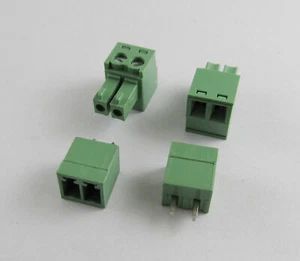 10pcs 2 Pin/Way Pitch 3.81mm Screw Terminal Block Connector Green Pluggable Type - Picture 1 of 5