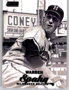 2017 Stadium Club Black Foil Warren Spahn Insert MLB Parallel Braves #205 - Picture 1 of 2