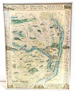 Emlen Country Southeast Pennsylvania Hand Drawn Map Repro Catharine Stokes 1985 - Picture 1 of 13