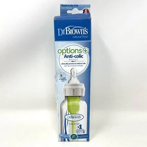 Dr. Brown's Natural Flow Options Baby Bottle 8oz Brand New Colic Reducer Spit Up - Picture 1 of 5