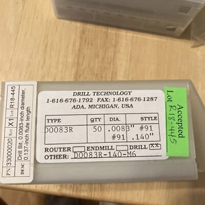 Lote de 30x Tecnología de taladro Carburo Micro Taladro D0083R .0083"" DIA #91 .140"" Estilo - Imagen 1 de 8