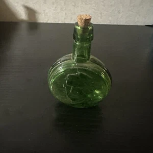 Vintage Bitters Bottle James Monroe Green Mini Bitters Bottle w/cork 1883 - Picture 1 of 13