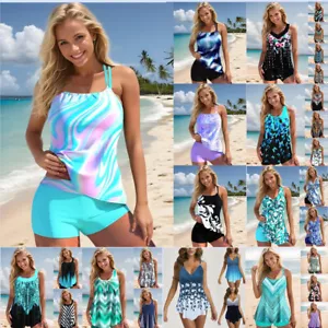 Nuevo Mujeres Tankini Lunares Traje de Baño Traje de Playa Push Up Traje de Baño Talla Grande - Imagen 1 de 117
