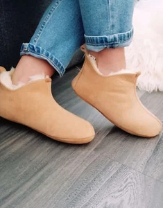 Zapatillas de piel de oveja de lujo Miko bronceadas - Imagen 1 de 3