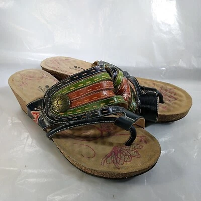 Spring Step Women's Sandas Wedge Multicolor Size 39 SKU#09686 - Image 1 of 4