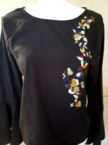 Cliche Women's pullover Blouse Floral XS Embroidered - Picture 1 of 6