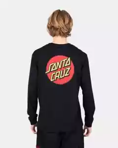 Santa Cruz Classic Dot Authentic Logo T Shirt Mens Size XL Black Long Sleeve Tee - Picture 1 of 4