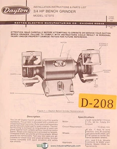 Manual de instalación de amoladora de banco Dayton 1Z707S, 3/4 jp - Imagen 1 de 1