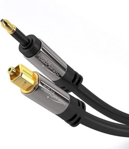 kabeldirekt Mini TOSLINK to TOSLINK optical audio cable signal protection 3m - Picture 1 of 5