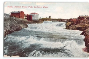 Postal North Channel Upper Falls, Spokane, Washington, J.W. Graham & Co., c.19 - Imagen 1 de 2
