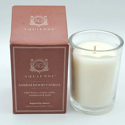 Vela de soja perfumada de lujo Aquiesse SÁNDALO VAINILLA 6,5 oz nueva en caja Foto 1 de 4