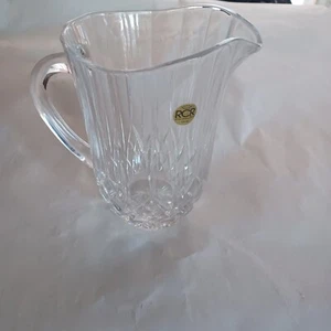 New Italian Made Royal Crystal Rock Pitcher Approx 7" Tall X5" Round Plus 2" For - Picture 1 of 5