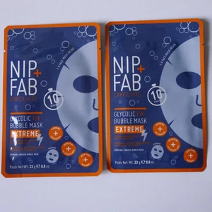 2x Nip + Fab Glycolic Acid Fix Extreme Bubble Sheet Mask for Face 2% Glycolic AA - Picture 1 of 4
