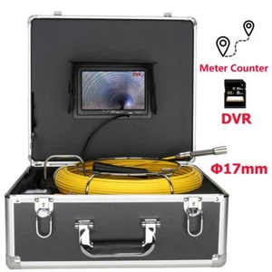 Cámara de inspección de tuberías de endoscopio de tuberías de alcantarillado de drenaje pantalla de 7" de 17 mm con medidor - Imagen 1 de 12