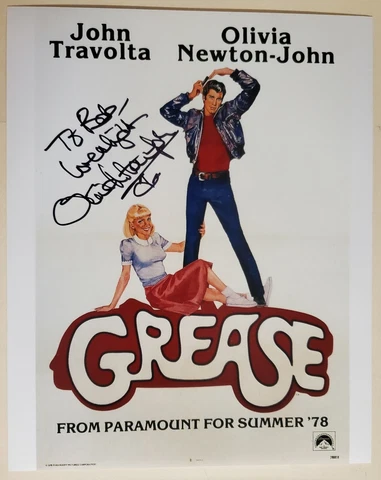 OLIVIA NEWTON-JOHN SIGNED AUTOGRAPHED GREASE 8X10 PHOTO TO BOB Cover