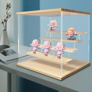 5-Tier Clear Acrylic Display Case Display Box 12.6*12.6*12.68in w/ LED Light - Picture 1 of 17