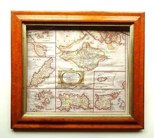 Antique map Robert Morden Smaller Islands British Ocean c.1695 maple frame - Picture 1 of 7