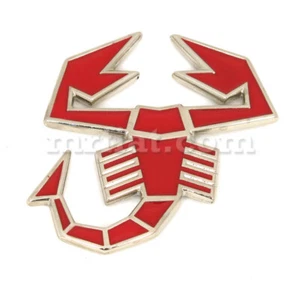 Fiat 500 Abarth Scorpion Red 70 mm Emblem New - Picture 1 of 1