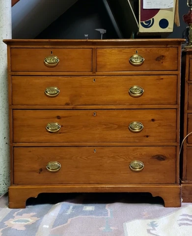 Antique Pine Bureau - Early 19th Century Cover