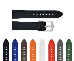CURVED END SILICONE WATCH BAND, RUBBER STRAP, 18MM 19MM 20MM 21MM 22MM 24MM - Picture 1 of 39