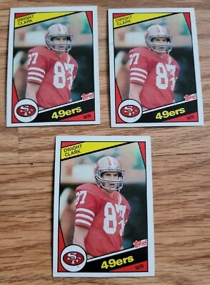 DWIGHT CLARK 1984 TOPPS 3 Card LOT San Francisco 49'ers "THE CATCH"!  - Image 1 of 2