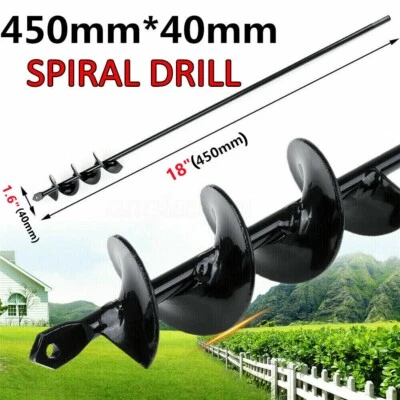 18" Planting Auger Spiral Hole Drill Bit Garden Yard Bulb Earth Planter Tool