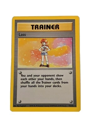 ERROR OFF-CENTER Trainer RARE Lass 75/102 Base Pokemon Card  - Image 1 of 4