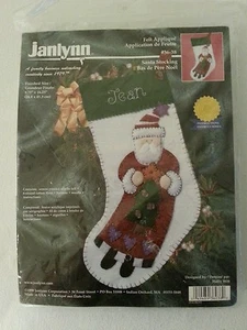 Kit de Medias de Fieltro Janlynn Santa #36-38 Rojo Verde Blanco 1999 Holly Witt Nuevo - Imagen 1 de 2