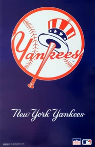 New York Yankees HAT AND BAT Official Team Logo MLB Baseball 22x34 Wall POSTER - Picture 1 of 1