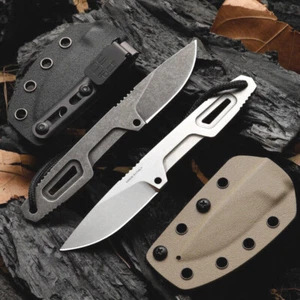 Cuchillo de hoja fija táctica de 6,4" SATRE de tanga completa N690 funda de camping K - Imagen 1 de 15