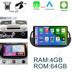 9" 64GB Android 13 Carplay Car Radio For Fiat 500 2007-2015 Stereo GPS Navi BT - Picture 1 of 20