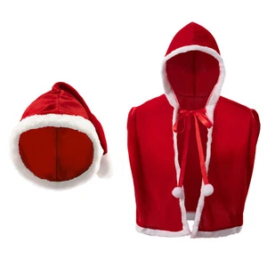 Santa Claus Cape Leichte Weihnachten Schal Samt Dress-Up Kleidung Klassischer - Picture 1 of 9