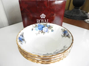 Royal Albert MOONLIGHT ROSE Fruit Bowls / Dessert Bowls SET / 4 - NEW IN BOX! - Picture 1 of 2