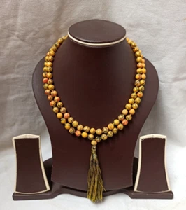 Collana Di Preghiera Japa Mala Gialla Con 108 Perle Rotonde - Imagen 1 de 6