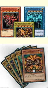 All Holos TCG: EXODIA + EGYPTIAN GOD CARDS: OBELISK SLIFER RA - 8-CARD SET- YGLD - Picture 1 of 3