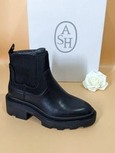 ASH Metro Women's Black Leather Chelsea Ankle Boots Size 35 M - Picture 1 of 8