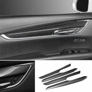 Fit For Cadillac XT5 2016-2020 ABS Carbon Fiber Interior Door Panel Cover Trim - Picture 1 of 6