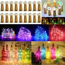 15-50 LEDs Wine Bottle Cork Fairy Lights Warm Cool White Multi-Color Xmas Party