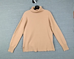 Nordstrom Womens Sweater Medium Brown 100% Cashmere Turtleneck Soft Cabincore - Picture 1 of 7