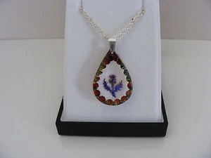 Heliotrope Teardrop Thistle Crystal Pendant - Picture 1 of 1