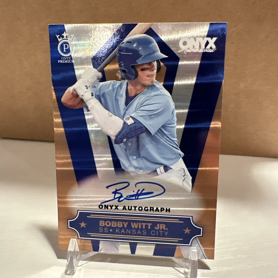 Onyx Premium Gold 2022 Bobby Witt Jr. Rookie RC On-Card Auto 47/270 Royals Foto 1 de 4