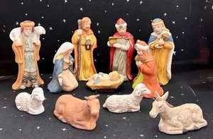 Vintage Porzellan 11-teilige Weihnachtskrippe Porzellan - Bild 1 von 9